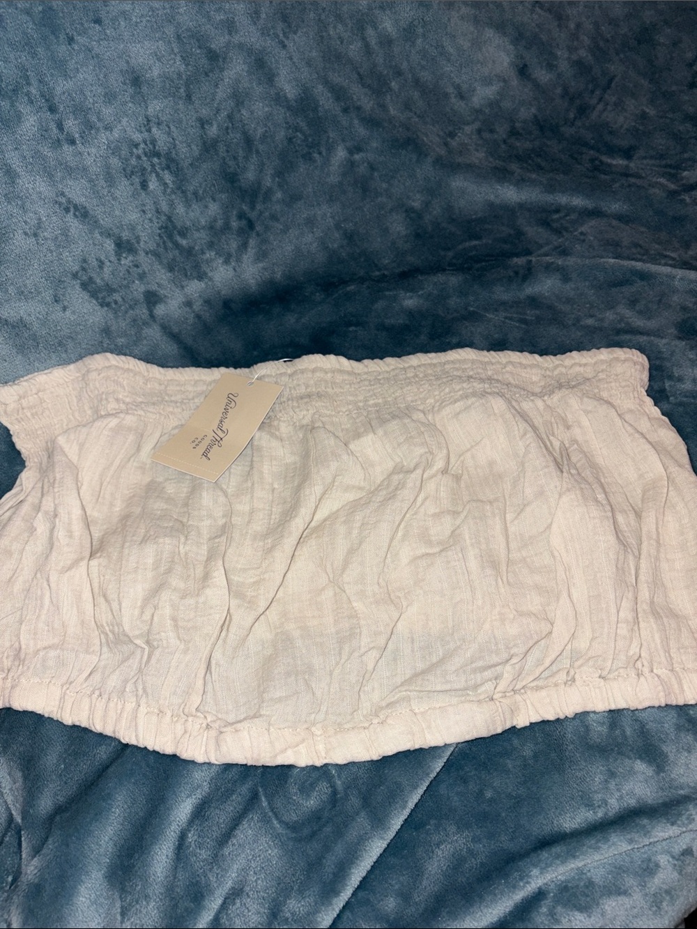 Universal Thread Cream Smocked Strapless Tube Top